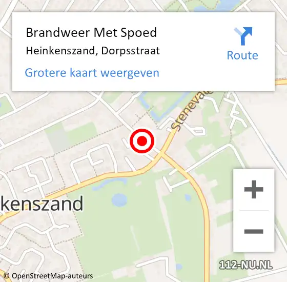 Locatie op kaart van de 112 melding: Brandweer Met Spoed Naar Heinkenszand, Dorpsstraat op 9 december 2020 08:01