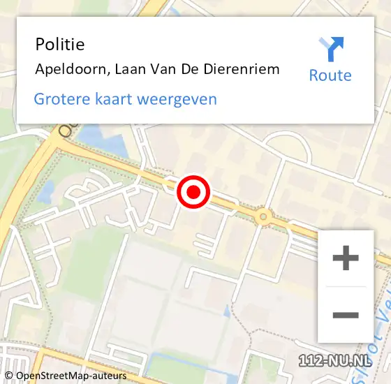 Locatie op kaart van de 112 melding: Politie Apeldoorn, Laan Van De Dierenriem op 9 december 2020 20:16