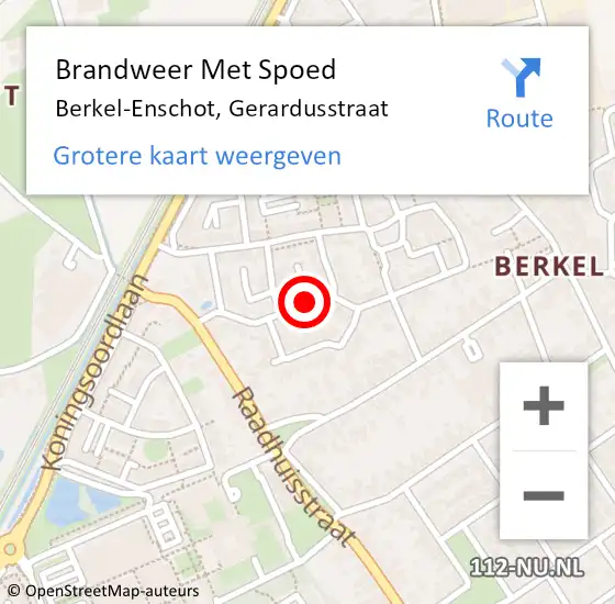 Locatie op kaart van de 112 melding: Brandweer Met Spoed Naar Berkel-Enschot, Gerardusstraat op 10 december 2020 02:30