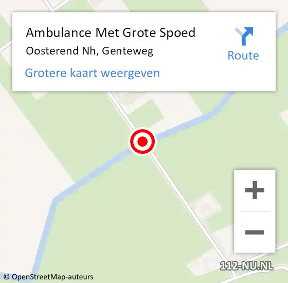 Locatie op kaart van de 112 melding: Ambulance Met Grote Spoed Naar Oosterend Nh, Genteweg op 10 december 2020 06:24