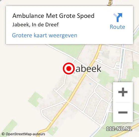 Locatie op kaart van de 112 melding: Ambulance Met Grote Spoed Naar Jabeek, In de Dreef op 27 mei 2014 08:01