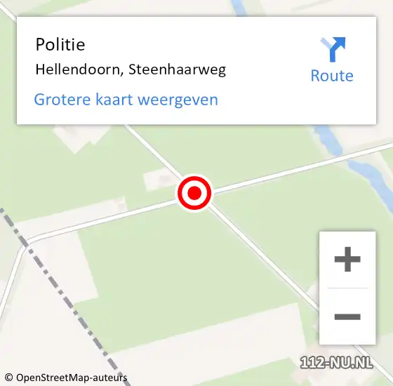 Locatie op kaart van de 112 melding: Politie Hellendoorn, Steenhaarweg op 11 december 2020 08:03