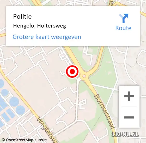 Locatie op kaart van de 112 melding: Politie Hengelo, Holtersweg op 11 december 2020 16:35