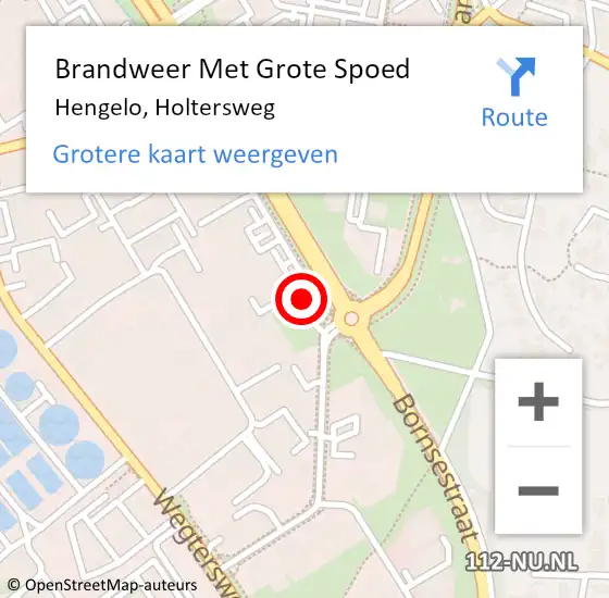 Locatie op kaart van de 112 melding: Brandweer Met Grote Spoed Naar Hengelo, Holtersweg op 11 december 2020 16:37