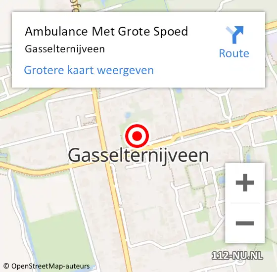 Locatie op kaart van de 112 melding: Ambulance Met Grote Spoed Naar Gasselternijveen op 12 december 2020 15:20