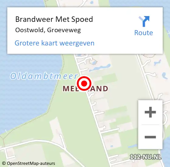 Locatie op kaart van de 112 melding: Brandweer Met Spoed Naar Oostwold, Groeveweg op 27 mei 2014 10:46