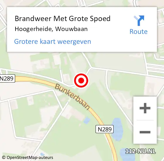 Locatie op kaart van de 112 melding: Brandweer Met Grote Spoed Naar Hoogerheide, Wouwbaan op 13 december 2020 10:43
