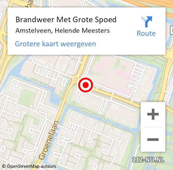 Locatie op kaart van de 112 melding: Brandweer Met Grote Spoed Naar Amstelveen, Helende Meesters op 13 december 2020 19:22