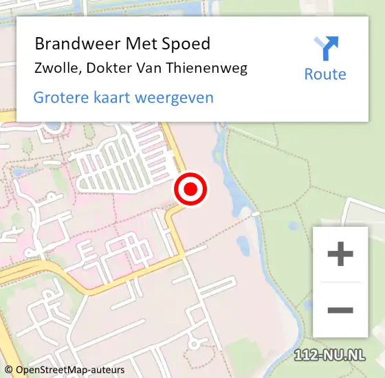 Locatie op kaart van de 112 melding: Brandweer Met Spoed Naar Zwolle, Dokter Van Thienenweg op 14 december 2020 04:21