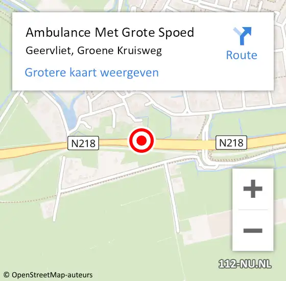 Locatie op kaart van de 112 melding: Ambulance Met Grote Spoed Naar Geervliet, Groene Kruisweg op 27 mei 2014 14:55