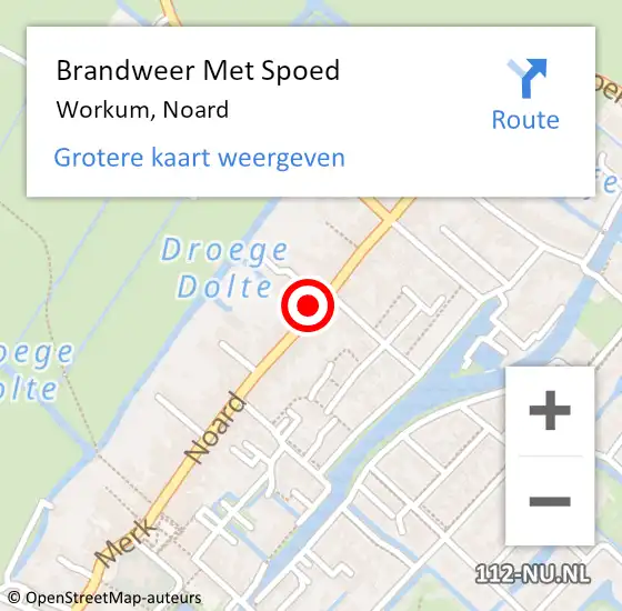 Locatie op kaart van de 112 melding: Brandweer Met Spoed Naar Workum, Noard op 16 december 2020 04:26
