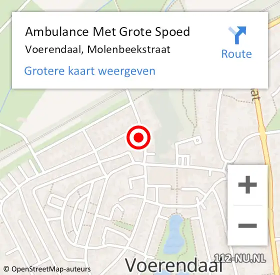 Locatie op kaart van de 112 melding: Ambulance Met Grote Spoed Naar Voerendaal, Molenbeekstraat op 27 mei 2014 17:04