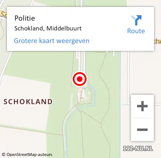 Locatie op kaart van de 112 melding: Politie Schokland, Middelbuurt op 27 mei 2014 17:05
