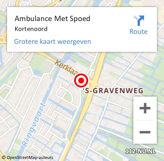 Locatie op kaart van de 112 melding: Ambulance Met Spoed Naar Kortenoord op 17 december 2020 12:02