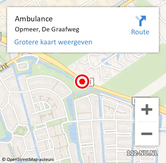 Locatie op kaart van de 112 melding: Ambulance Opmeer, De Graafweg op 17 december 2020 13:01
