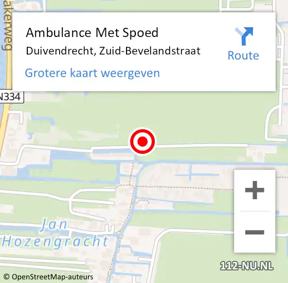 Locatie op kaart van de 112 melding: Ambulance Met Spoed Naar Duivendrecht, Zuid-Bevelandstraat op 18 december 2020 19:28
