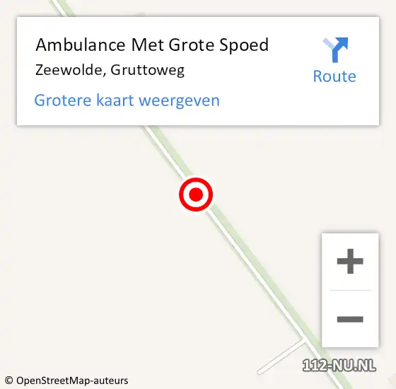 Locatie op kaart van de 112 melding: Ambulance Met Grote Spoed Naar Zeewolde, Gruttoweg op 19 december 2020 15:18