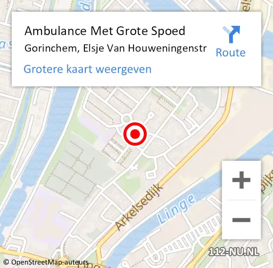 Locatie op kaart van de 112 melding: Ambulance Met Grote Spoed Naar Gorinchem, Elsje Van Houweningenstr op 21 december 2020 10:54