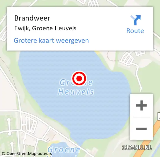 Locatie op kaart van de 112 melding: Brandweer Ewijk, Groene Heuvels op 21 december 2020 12:25