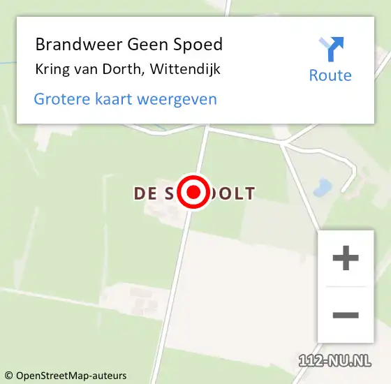 Locatie op kaart van de 112 melding: Brandweer Geen Spoed Naar Kring van Dorth, Wittendijk op 21 december 2020 12:43