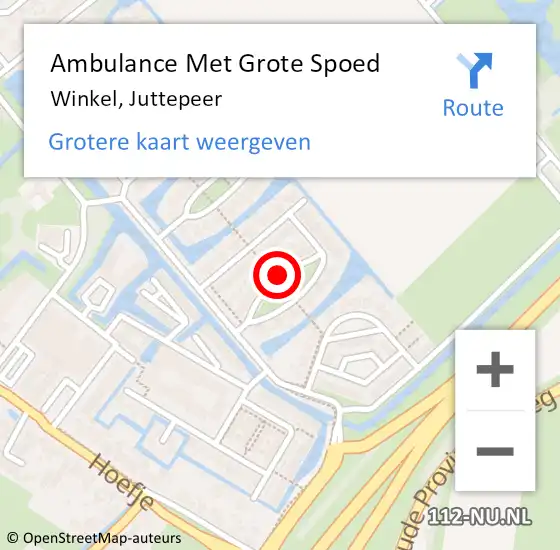 Locatie op kaart van de 112 melding: Ambulance Met Grote Spoed Naar Winkel, Juttepeer op 21 december 2020 14:30