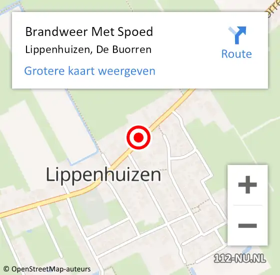 Locatie op kaart van de 112 melding: Brandweer Met Spoed Naar Lippenhuizen, De Buorren op 22 december 2020 18:22
