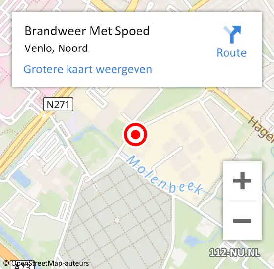Locatie op kaart van de 112 melding: Brandweer Met Spoed Naar Venlo, Noord op 23 december 2020 20:01