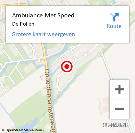 Locatie op kaart van de 112 melding: Ambulance Met Spoed Naar De Pollen op 24 december 2020 12:26