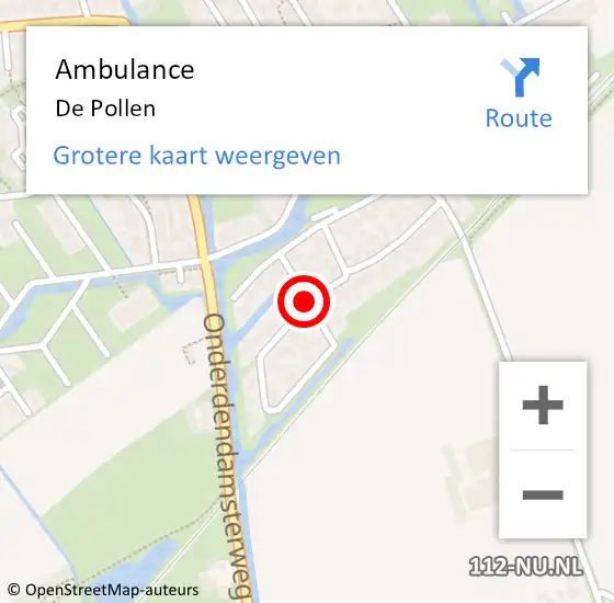 Locatie op kaart van de 112 melding: Ambulance De Pollen op 24 december 2020 12:28