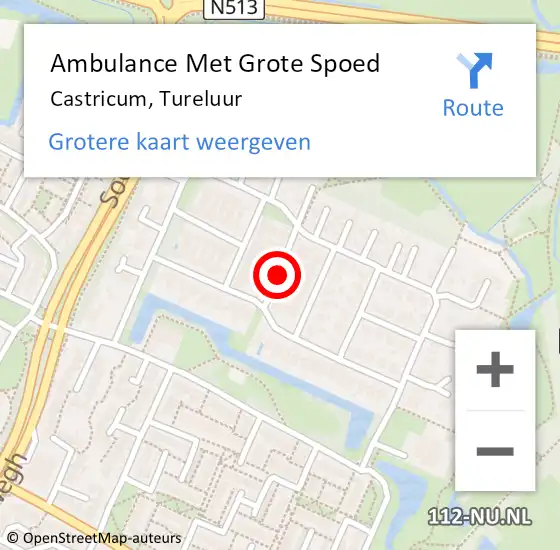 Locatie op kaart van de 112 melding: Ambulance Met Grote Spoed Naar Castricum, Tureluur op 26 december 2020 21:40