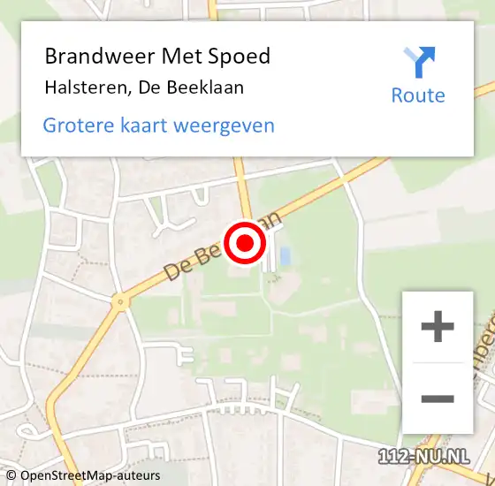 Locatie op kaart van de 112 melding: Brandweer Met Spoed Naar Halsteren, De Beeklaan op 27 december 2020 08:00