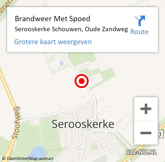 Locatie op kaart van de 112 melding: Brandweer Met Spoed Naar Serooskerke Schouwen, Oude Zandweg op 27 december 2020 09:34