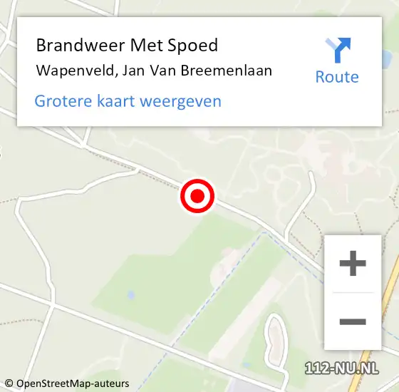 Locatie op kaart van de 112 melding: Brandweer Met Spoed Naar Wapenveld, Jan Van Breemenlaan op 27 december 2020 10:22