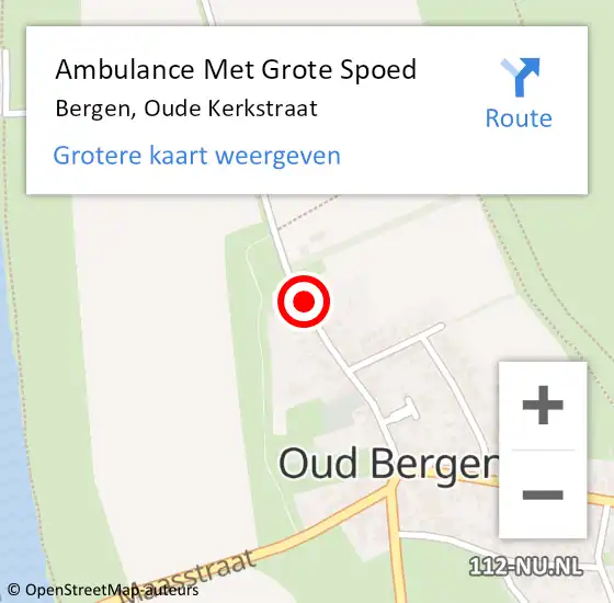 Locatie op kaart van de 112 melding: Ambulance Met Grote Spoed Naar Bergen, Oude Kerkstraat op 27 december 2020 11:22