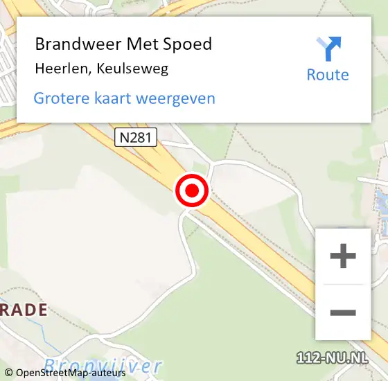 Locatie op kaart van de 112 melding: Brandweer Met Spoed Naar Heerlen, Keulseweg op 27 december 2020 11:54