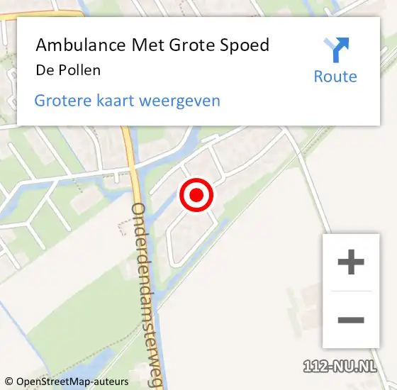 Locatie op kaart van de 112 melding: Ambulance Met Grote Spoed Naar De Pollen op 27 december 2020 13:21