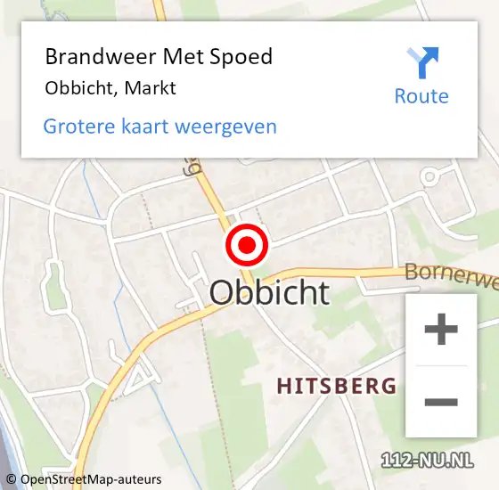 Locatie op kaart van de 112 melding: Brandweer Met Spoed Naar Obbicht, Markt op 27 december 2020 13:57