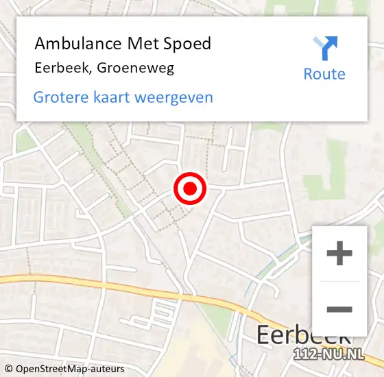 Locatie op kaart van de 112 melding: Ambulance Met Spoed Naar Eerbeek, Groeneweg op 27 december 2020 15:22