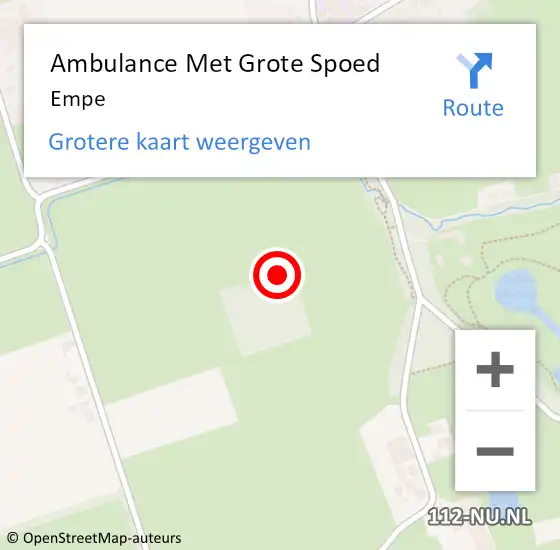 Locatie op kaart van de 112 melding: Ambulance Met Grote Spoed Naar Empe op 27 december 2020 18:26