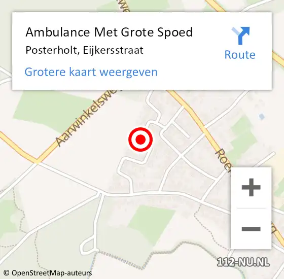 Locatie op kaart van de 112 melding: Ambulance Met Grote Spoed Naar Posterholt, Eijkersstraat op 27 december 2020 20:21