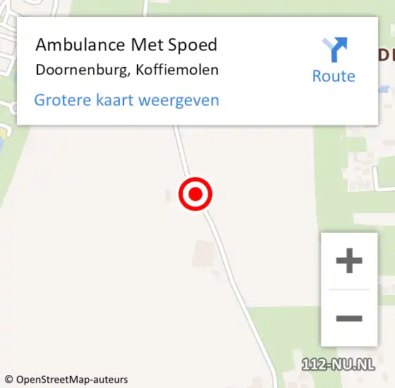 Locatie op kaart van de 112 melding: Ambulance Met Spoed Naar Doornenburg, Koffiemolen op 28 december 2020 10:58