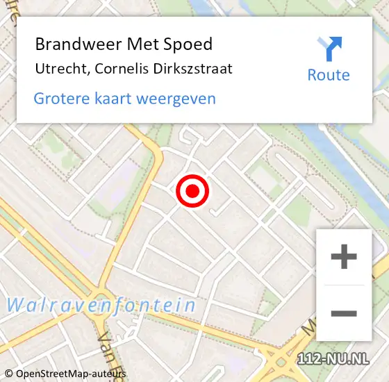 Locatie op kaart van de 112 melding: Brandweer Met Spoed Naar Utrecht, Cornelis Dirkszstraat op 28 december 2020 16:09