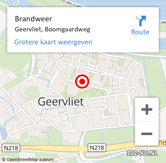 Locatie op kaart van de 112 melding: Brandweer Geervliet, Boomgaardweg op 28 december 2020 20:43