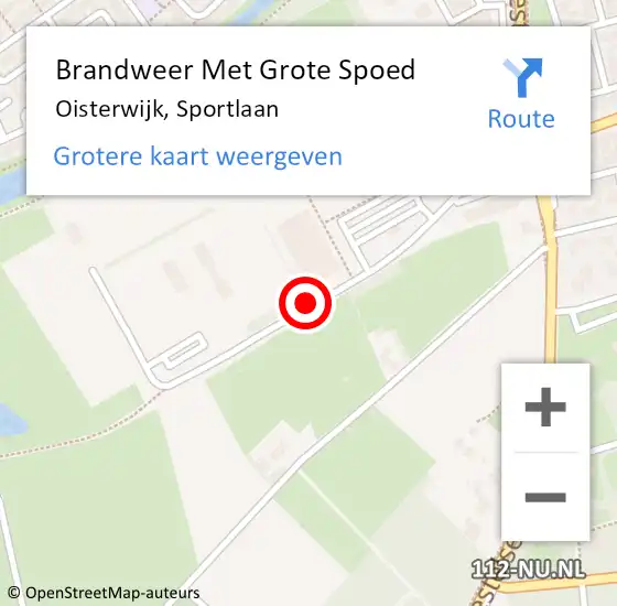Locatie op kaart van de 112 melding: Brandweer Met Grote Spoed Naar Oisterwijk, Sportlaan op 28 december 2020 21:24