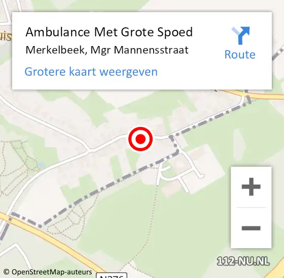 Locatie op kaart van de 112 melding: Ambulance Met Grote Spoed Naar Merkelbeek, Mgr Mannensstraat op 28 mei 2014 21:12