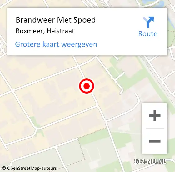 Locatie op kaart van de 112 melding: Brandweer Met Spoed Naar Boxmeer, Heistraat op 29 december 2020 08:22