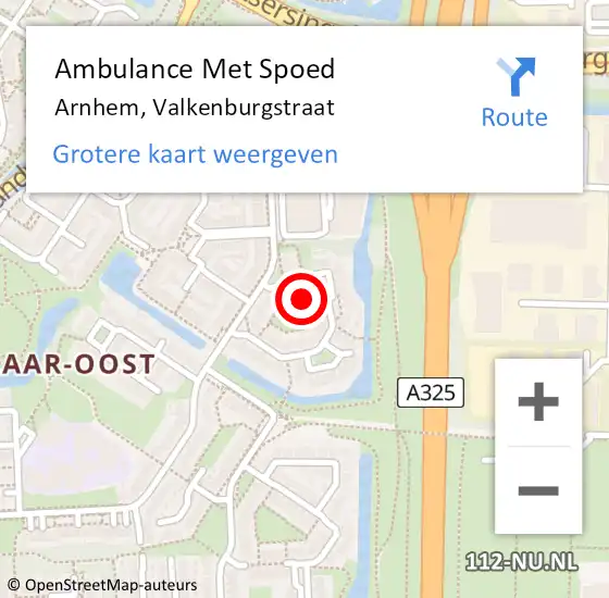 Locatie op kaart van de 112 melding: Ambulance Met Spoed Naar Arnhem, Valkenburgstraat op 29 december 2020 15:48