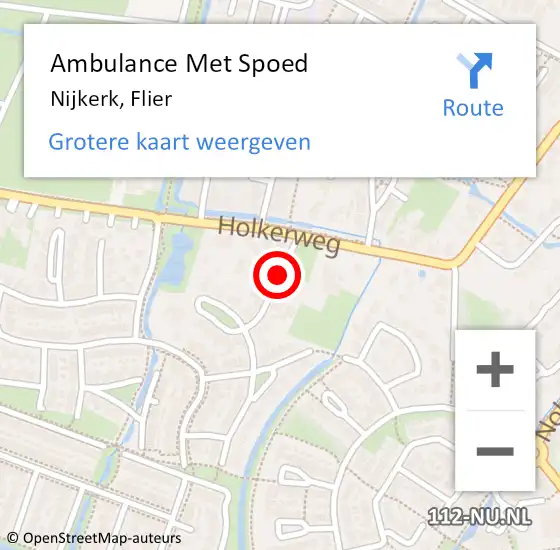 Locatie op kaart van de 112 melding: Ambulance Met Spoed Naar Nijkerk, Flier op 29 december 2020 16:24