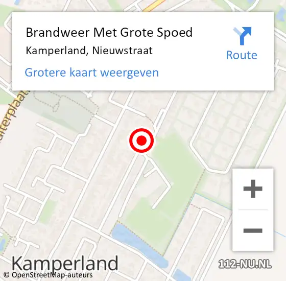 Locatie op kaart van de 112 melding: Brandweer Met Grote Spoed Naar Kamperland, Nieuwstraat op 29 december 2020 20:54