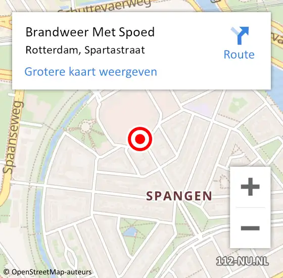 Locatie op kaart van de 112 melding: Brandweer Met Spoed Naar Rotterdam, Spartastraat op 30 december 2020 21:17